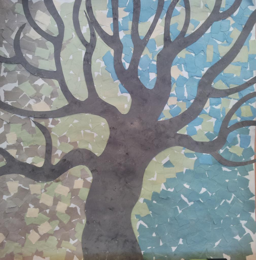 arbre en hiver collage petite section maternelle