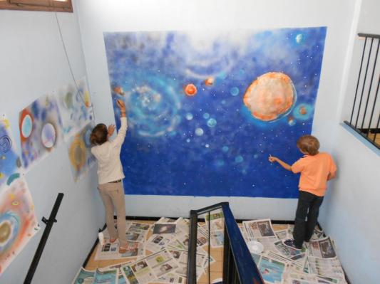 fresque sur l'espace